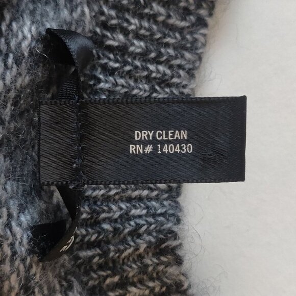 Aqua Marled Grey/Black Cashmere Crewneck Pullover Sweater - Picture 7 of 9